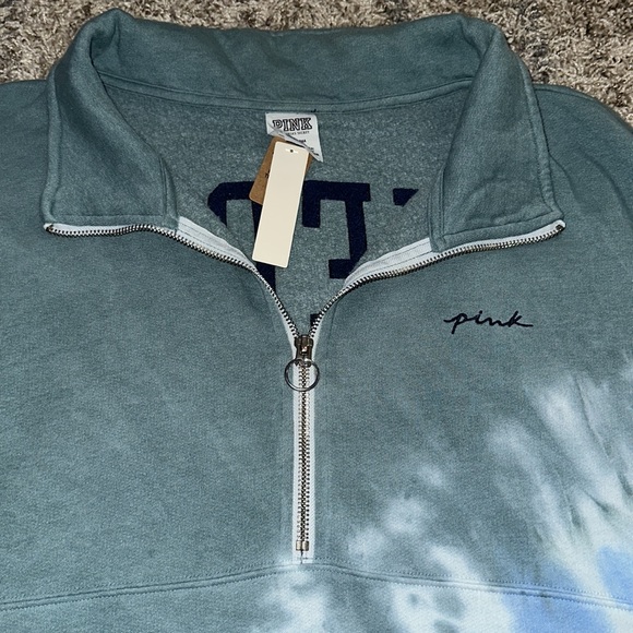 NWT Victoria's Secret PINK Varsity Oversized Half Zip Sweatshirt - Picture 4 of 14